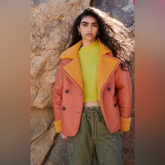 We The Free Kaja Vegan Bonded Peacoat | Free People size Large - Picture 8 of 9